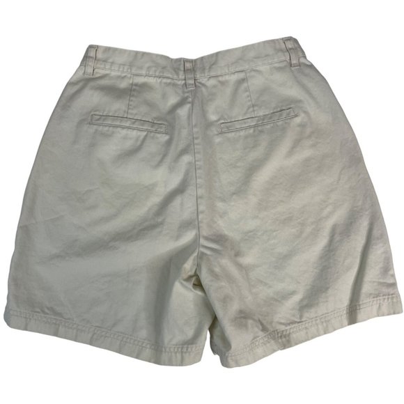 Vintage St. John's Bay Women's Flat Front Shorts 6" Inseam 8 Cream 100% Cotton - Picture 2 of 6